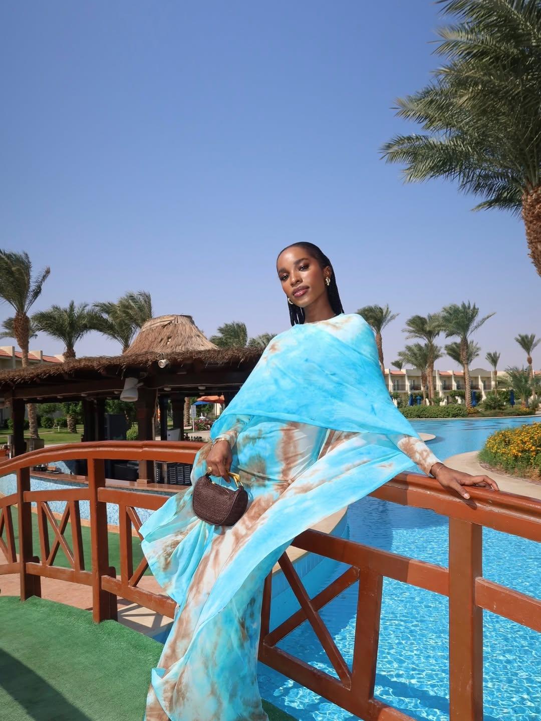Azure Tie-Dye Boubou